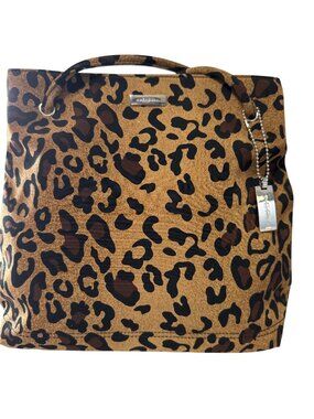 Evan-Picone Leopard Print Tote Bag With Double Handles & Magnetic Snap Closure